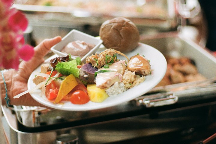 a tray of food on a table