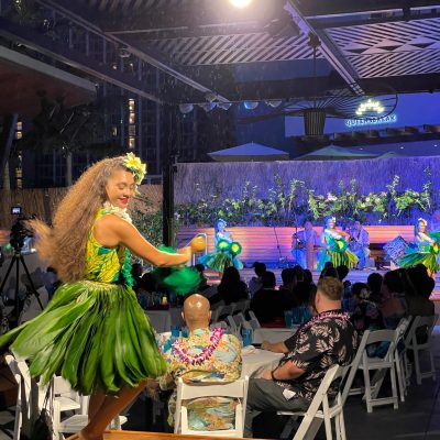 a group of people sitting at a table