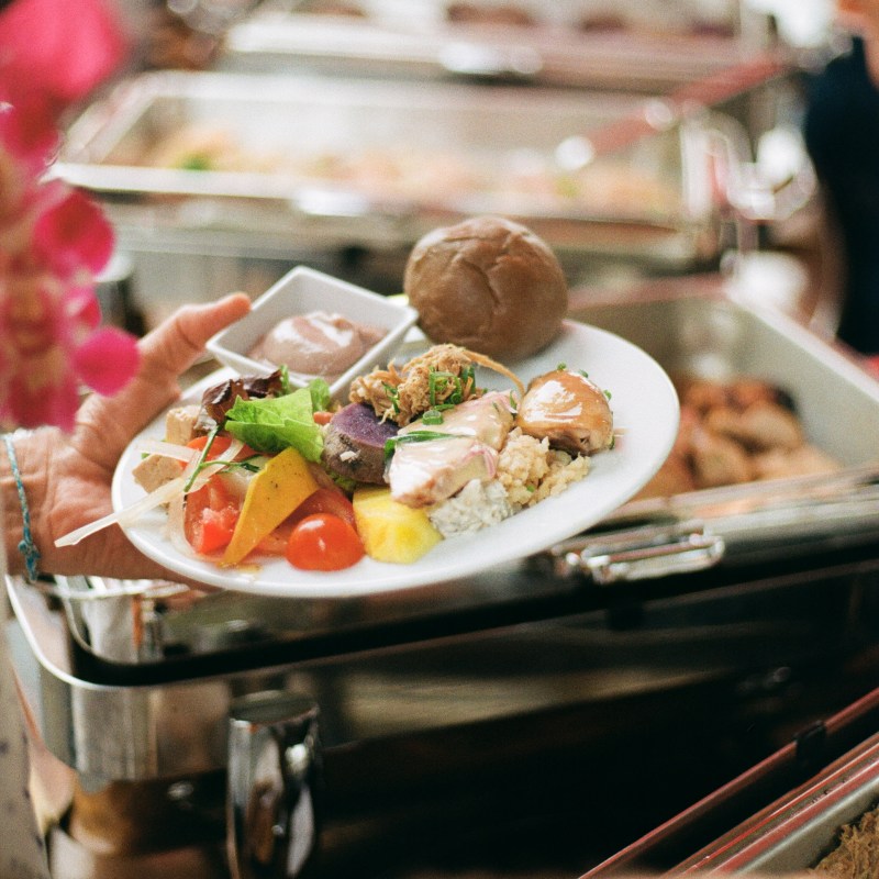 a tray of food on a table