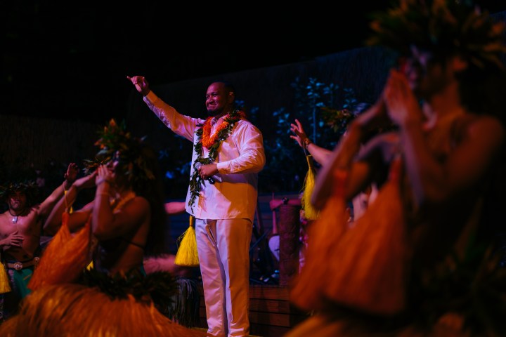 a group of people playing a video game